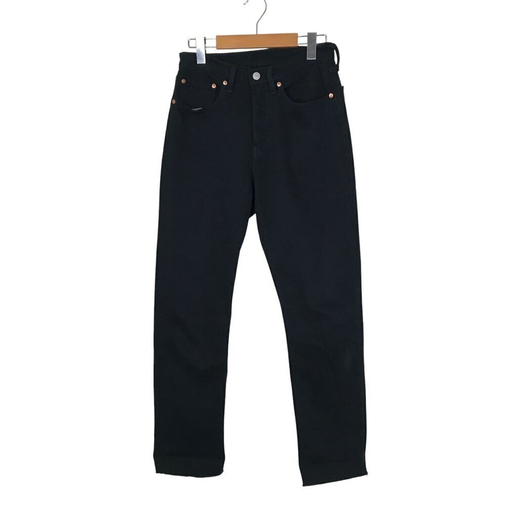 Levi's Black 501 Jeans Woman's Size 26 High Rise  5 Pocket Button Up Raw Hem